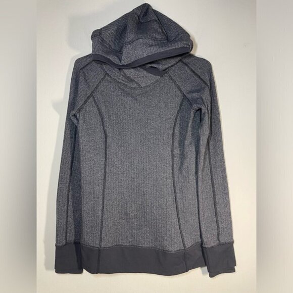 Lululemon Think Fast Hoodie Heathered Herringbone Black size 6 - Picture 5 of 9